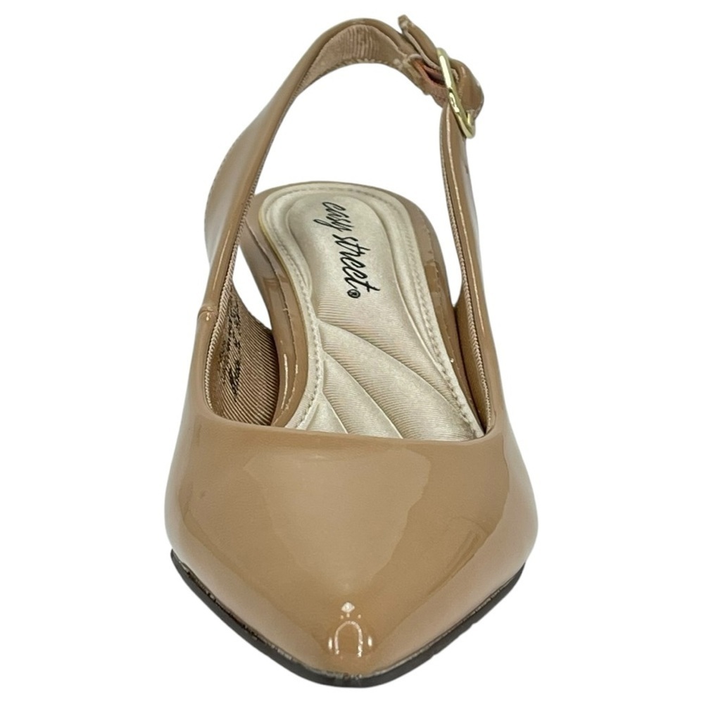 Easy Street Faye Nude Patent Leather Womens Slingback Kitten Heels Size 6M - Picture 7 of 14